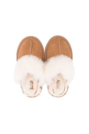 brown leather funkette slippers UGG KIDS | 1130395TCHE